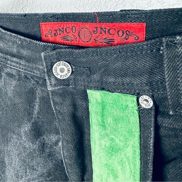 RARE JNCO Multicolor Suede Leather Panel Quality Bad Ass Jeans - Picture 3 of 7